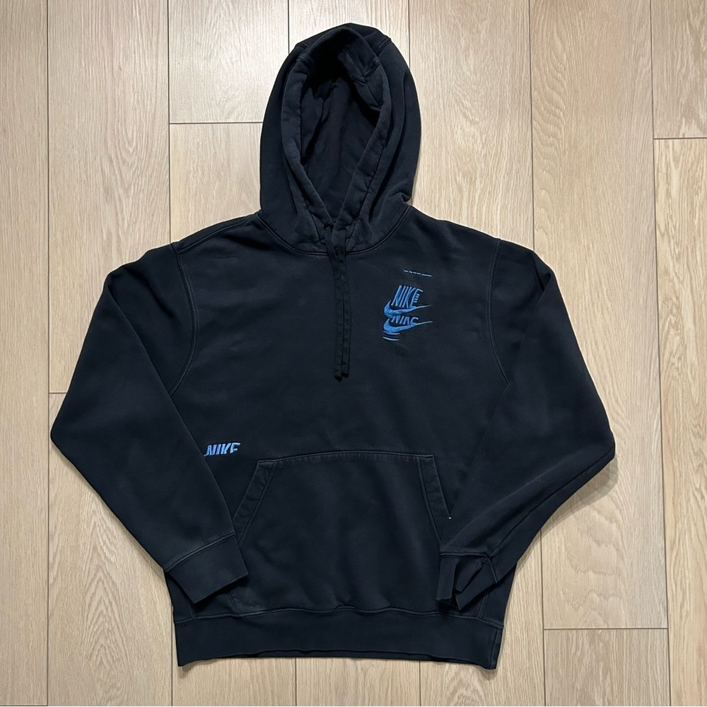 Nike Sportswear Sport Essentials+ Pullover Hoodie Black Blue Size Medium